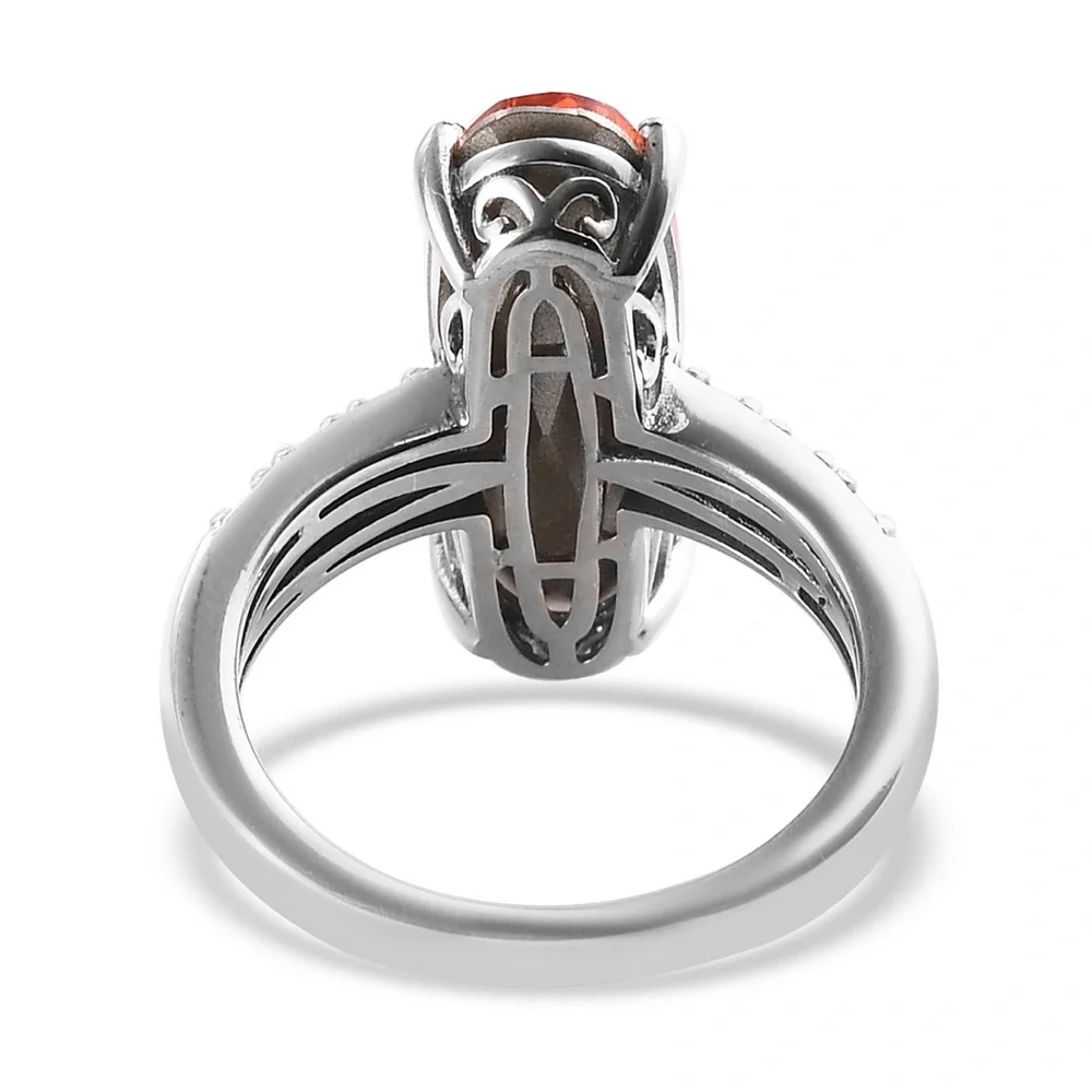 SWAROVSKI Padparasha Crystal Ring. Size 8